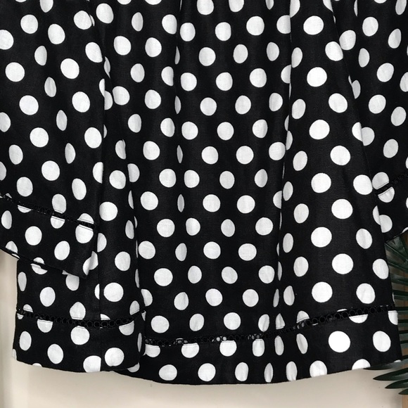 SOLD Country Road Black Spot Linen Top Blouse 12 - Picture 7 of 16